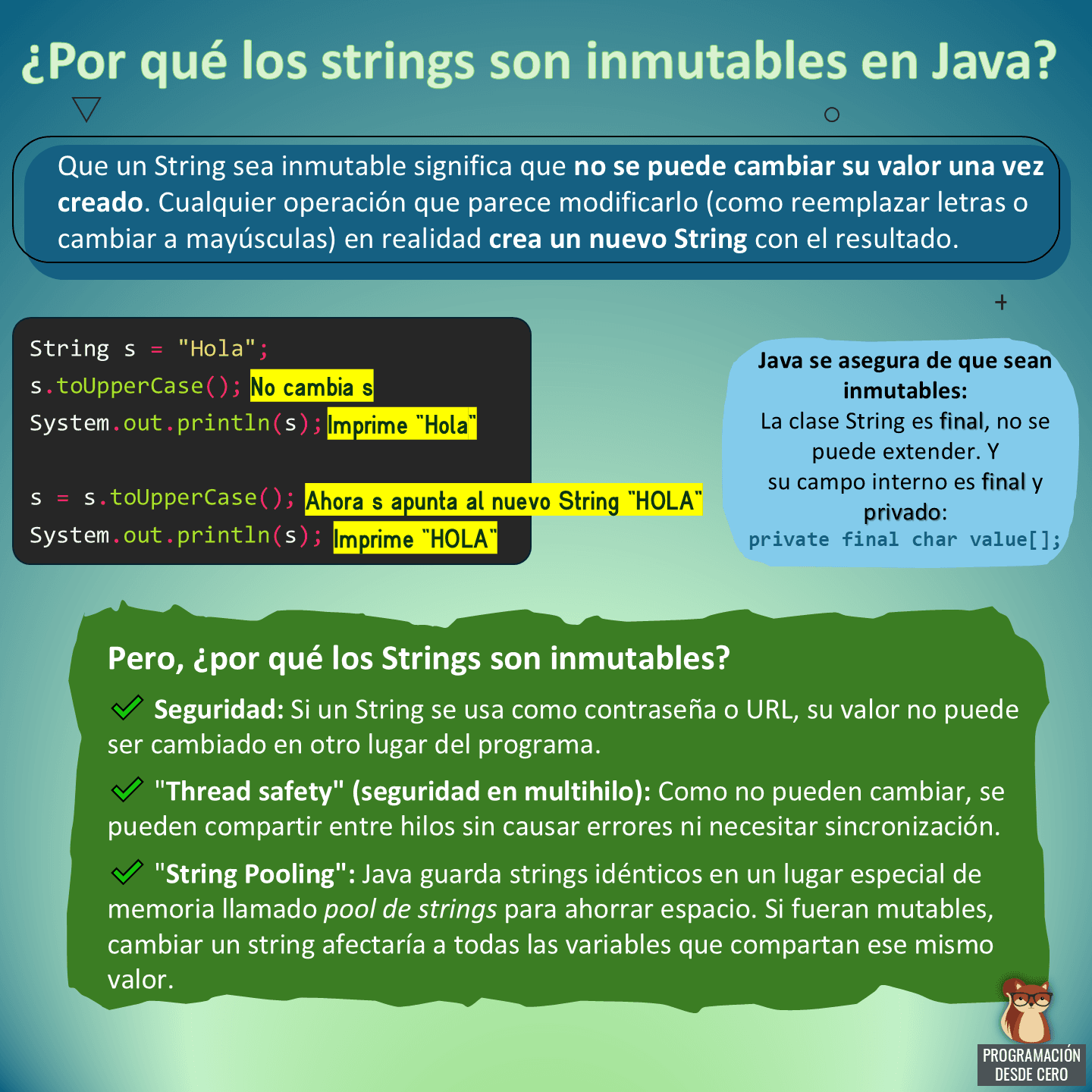¿Por qué los strings son inmutables en Java?