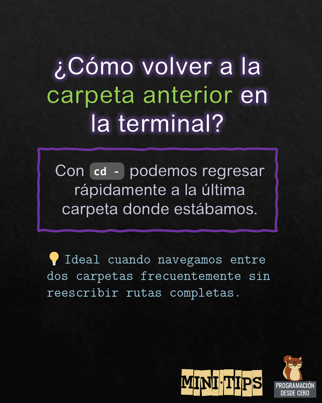 ⚡ Mini-tip para trabajar en línea de comandos