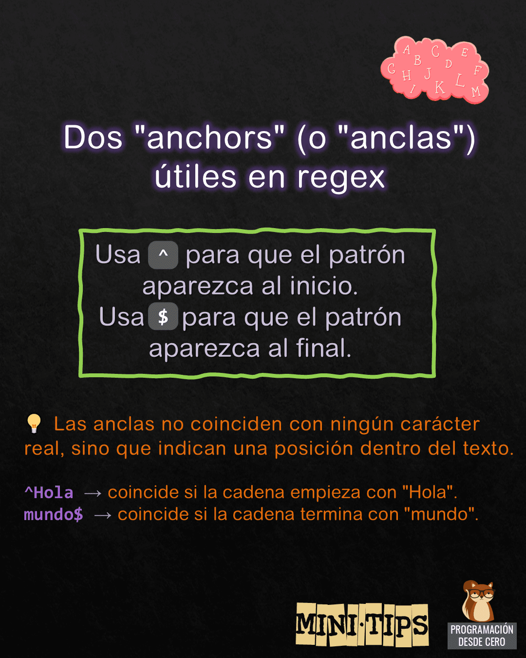 ⚡ Mini-tip de regex (expresiones regulares)