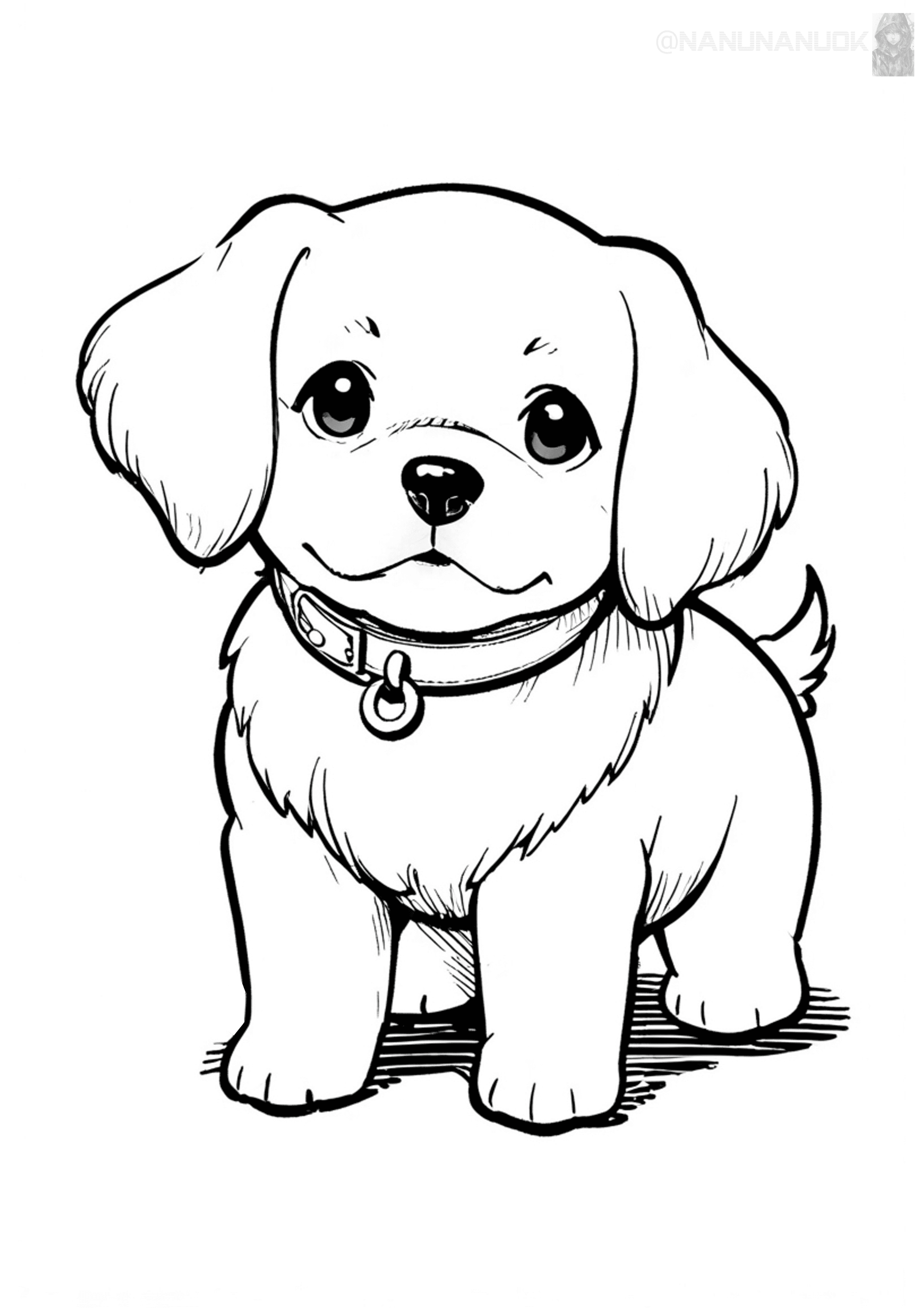Imágen para colorear perrito