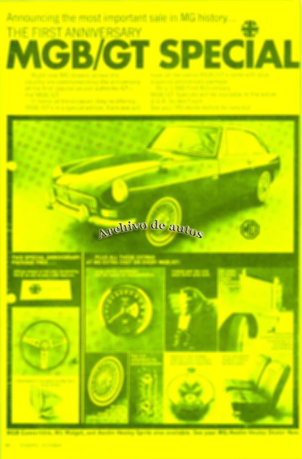Vieja publicidad del MGB/GT Special de 1967