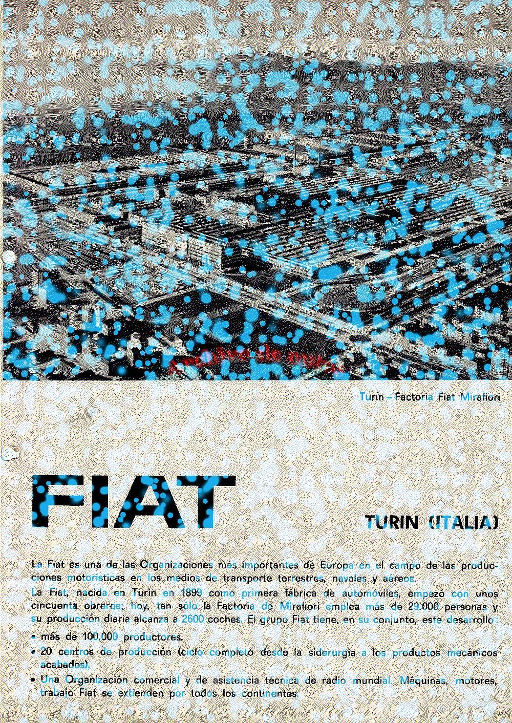 Publicidad con una vista aérea de la planta de Fiat
