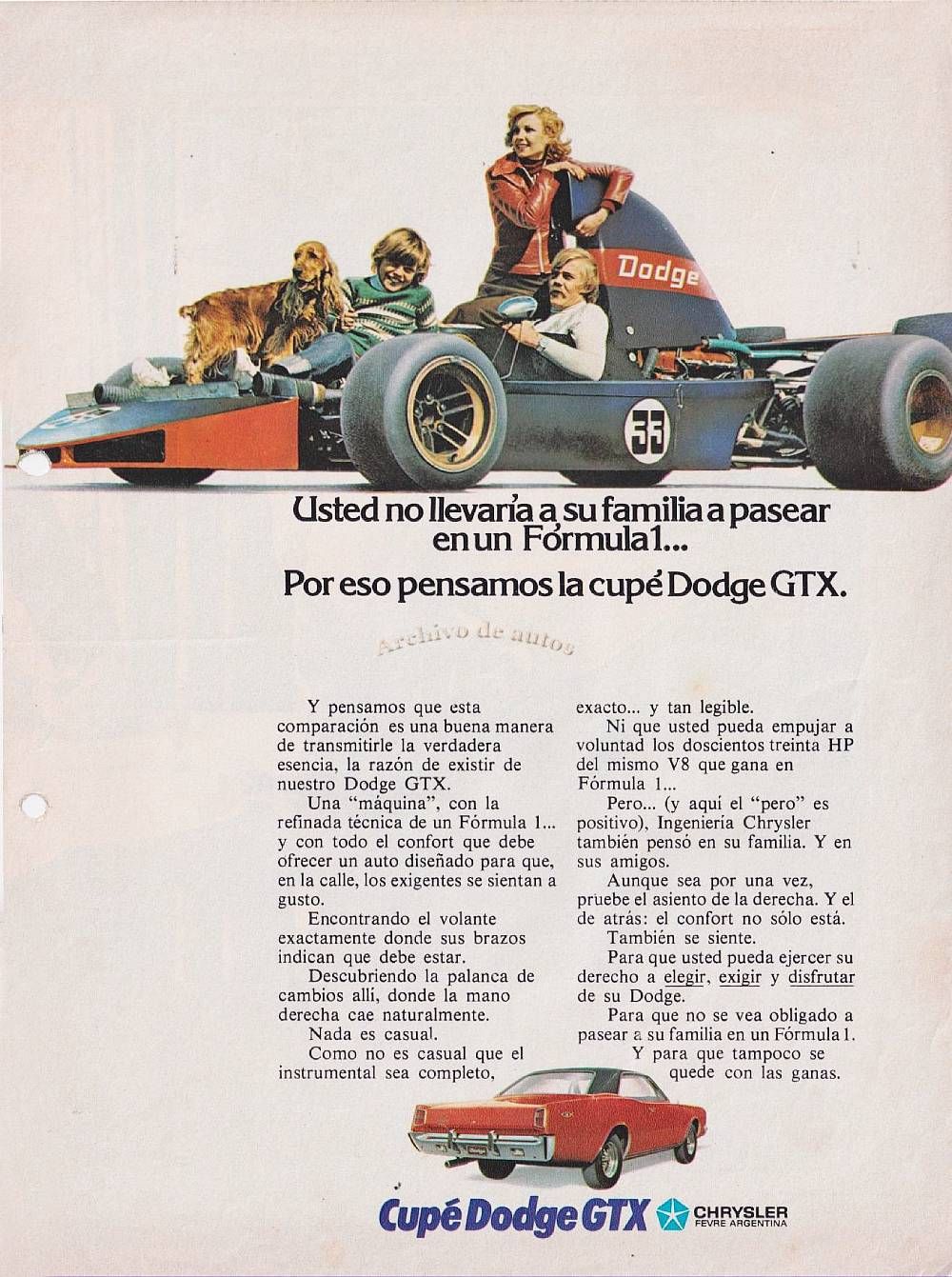 Dodge GTX en una publicidad del año 1976