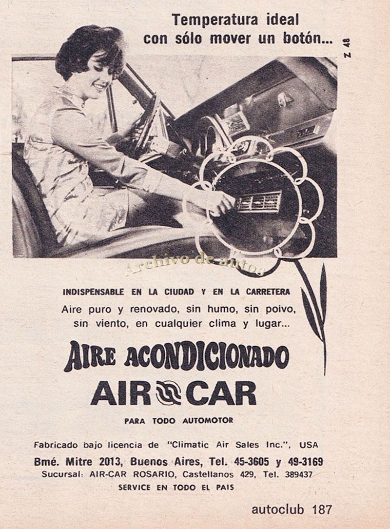 Aire acondicionado Air Car del año 1970