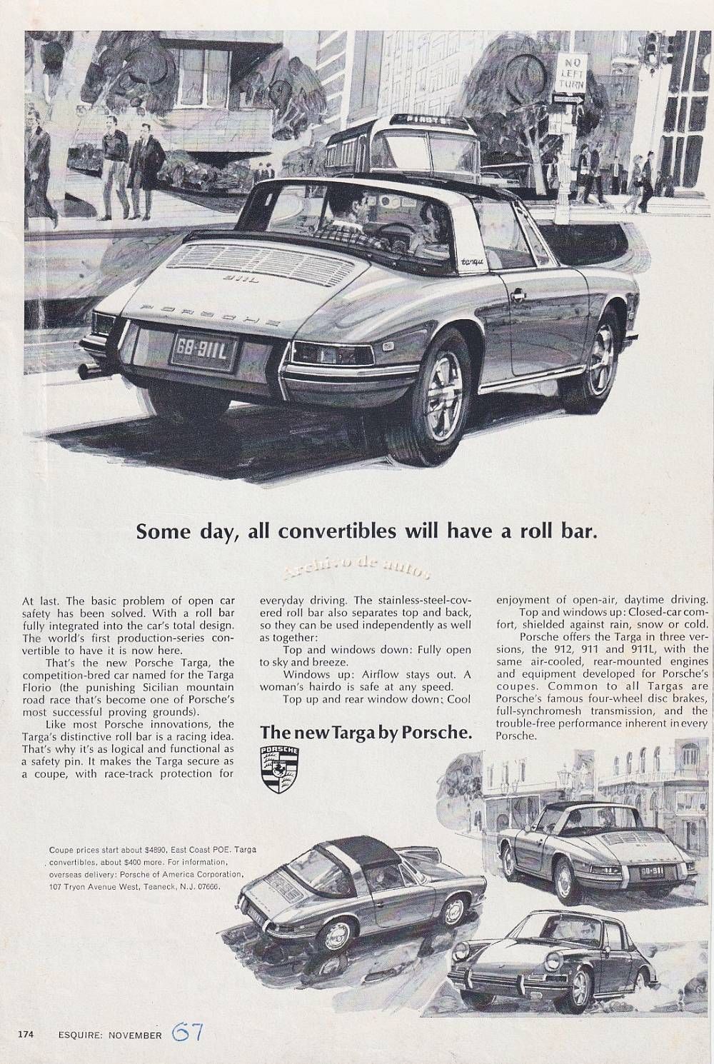 Porsche 911 Targa exportado a Estados Unidos en 1967