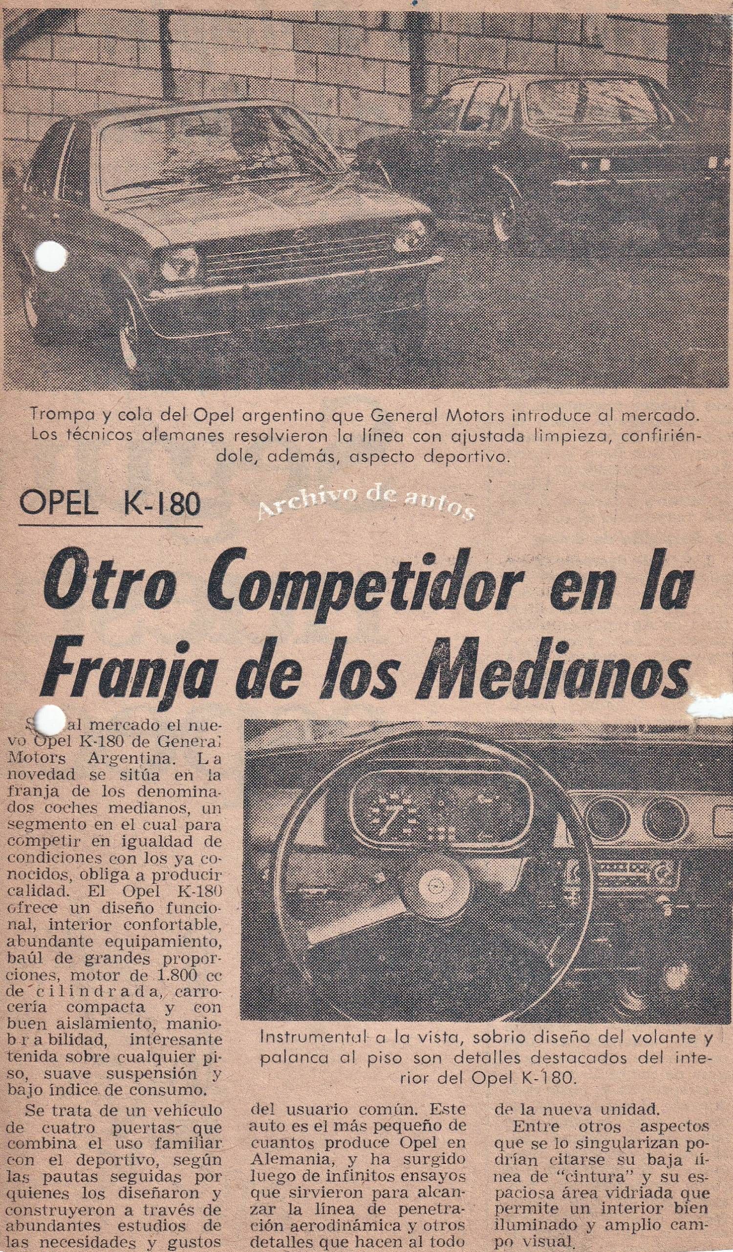 Opel K-180 y su presentación en el mercado argentino