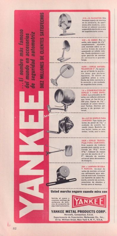 Publicidad de los accesorios de la marca Yankee