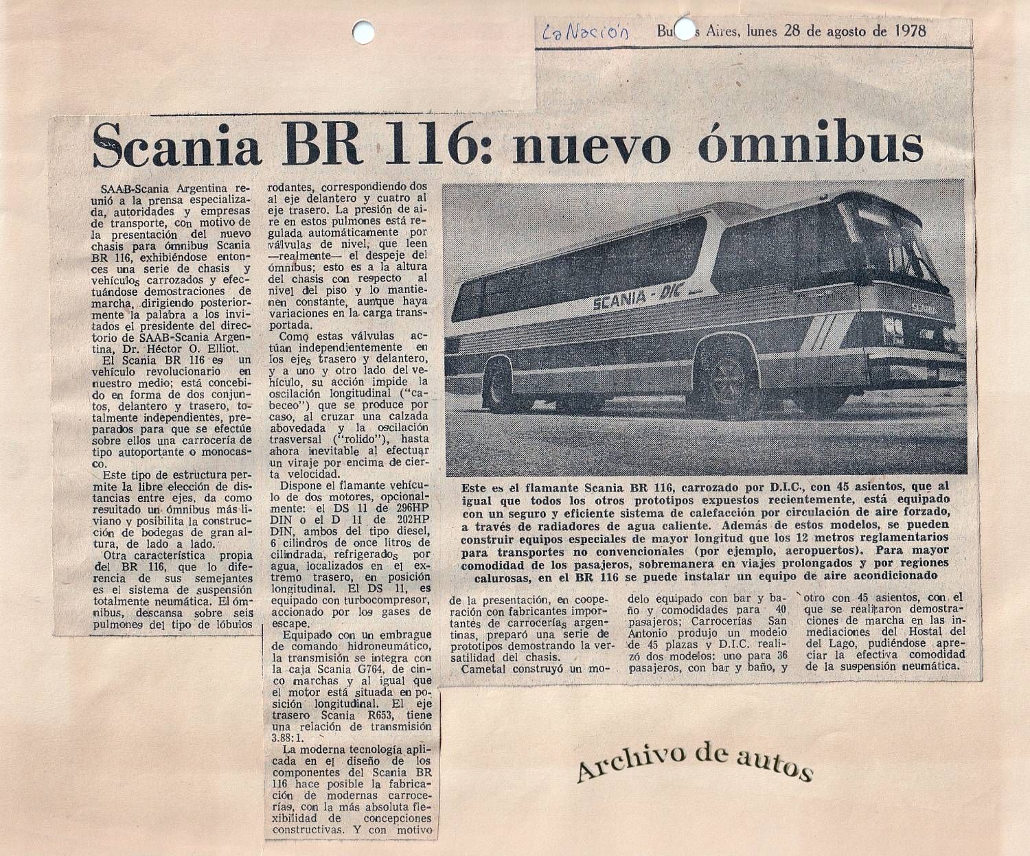 Scania BR 116 y su presentación en Argentina en 1978