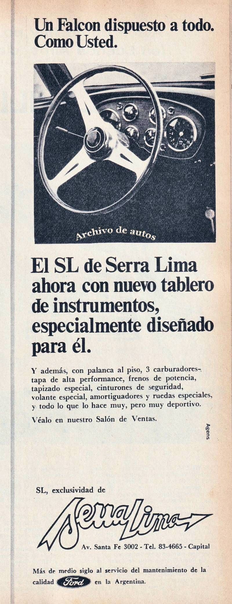 Tablero deportivo del Ford Falcon SL de 1967