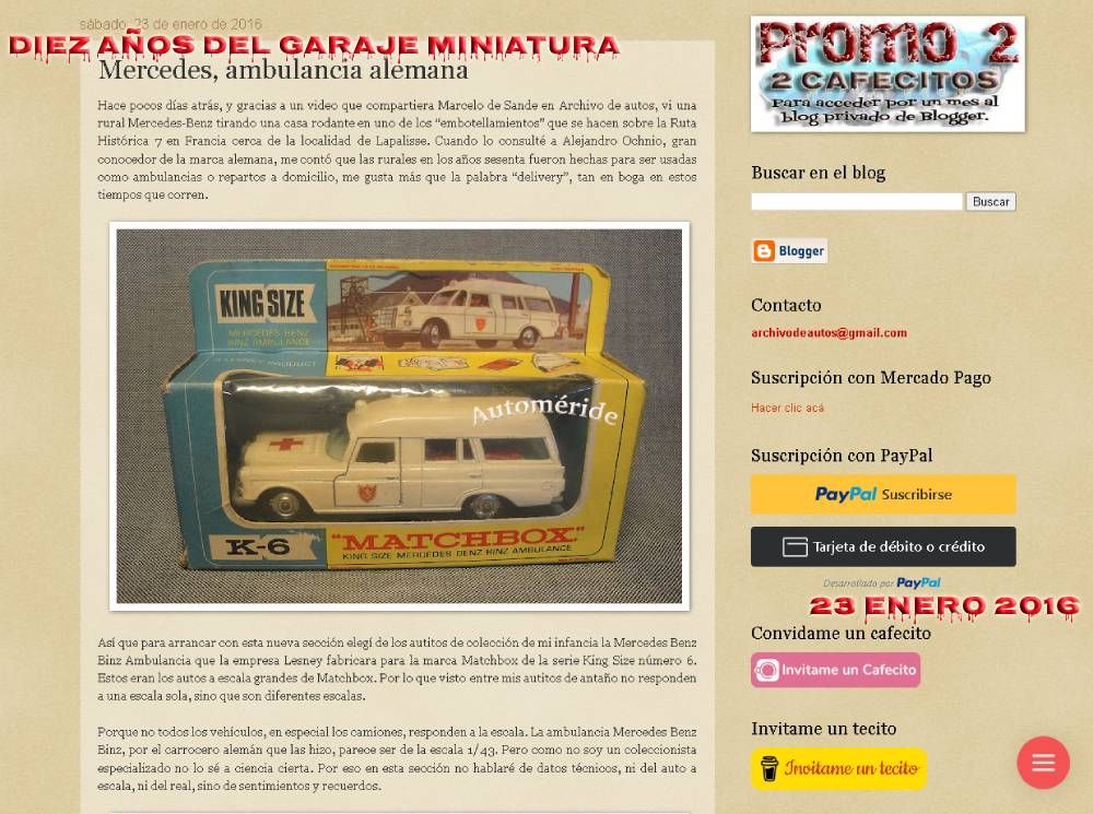 Diez años de la sección “Garaje Miniatura”