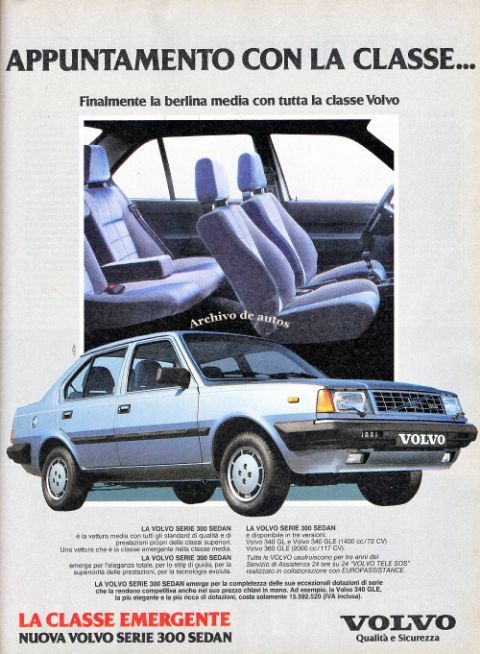 Volvo Serie 300 comercializada en Italia en 1985