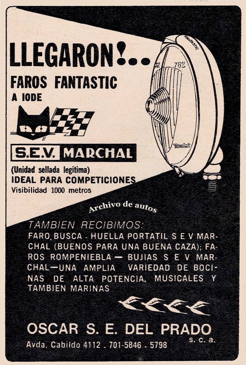 Faros S.E.V. Marechal importados de Francia