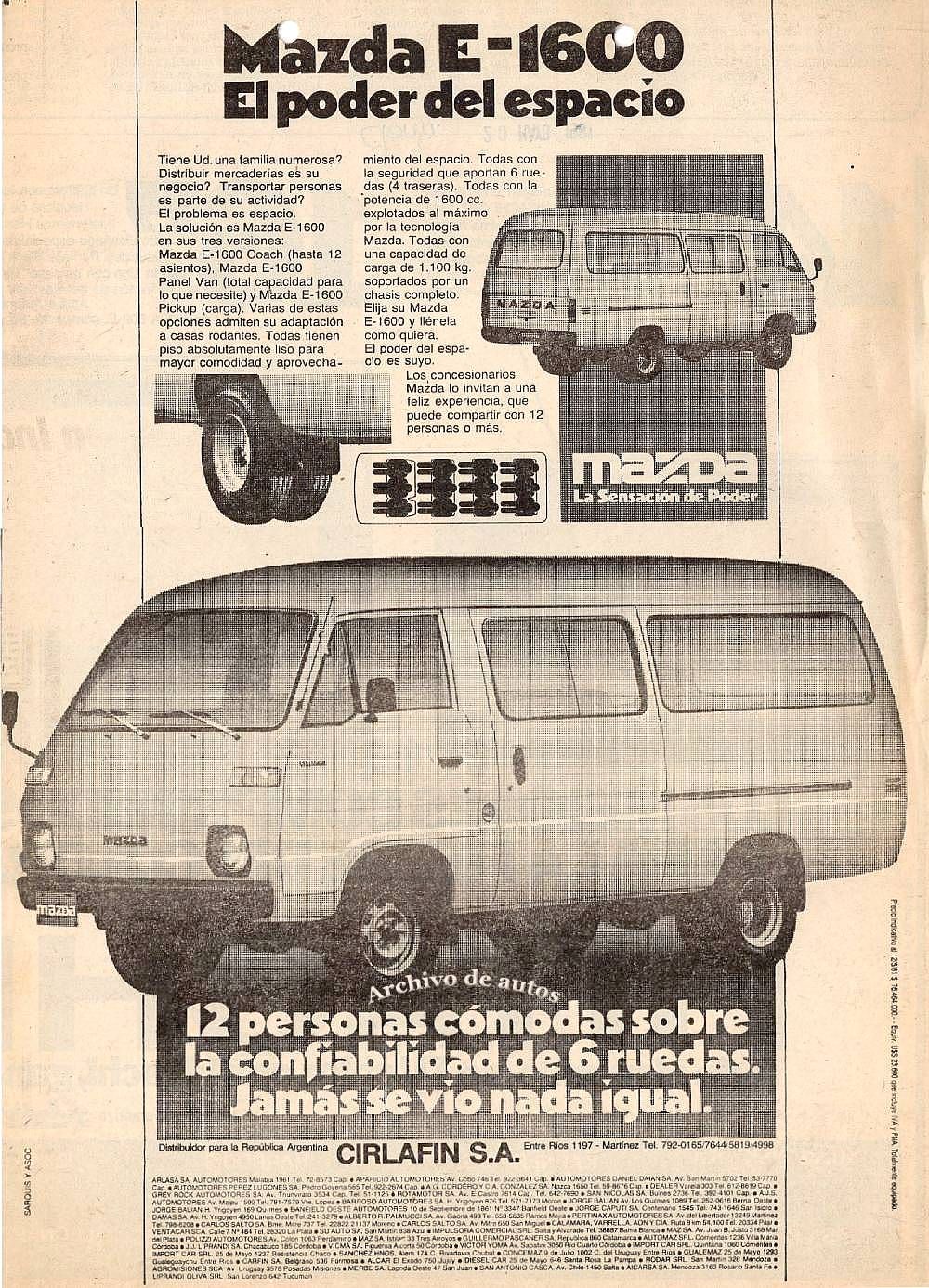 Mazda E-1600 Coach importado a Argentina