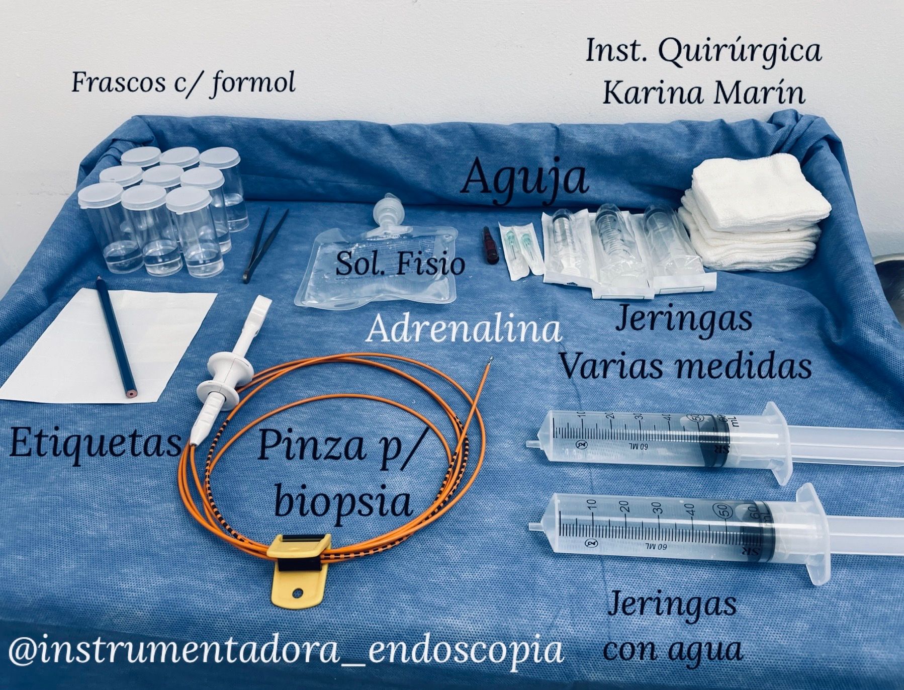 Mesa básica para una endoscopia diagnóstica