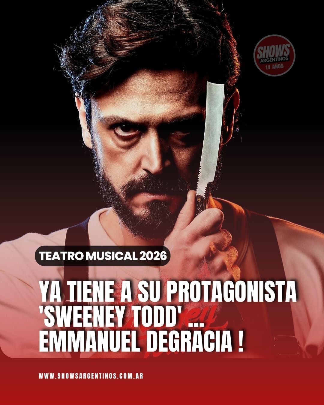Sweeney Todd ya tiene a su protagonista: Emmanuel Degracia