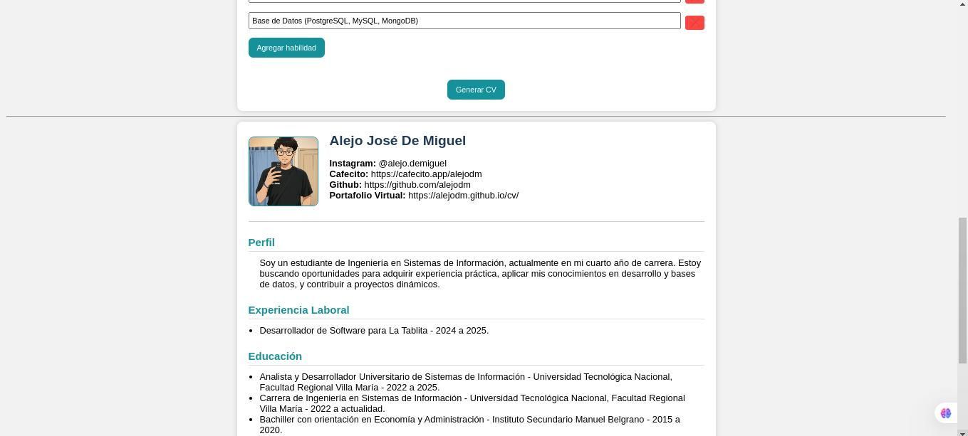 Generador de Currículum
