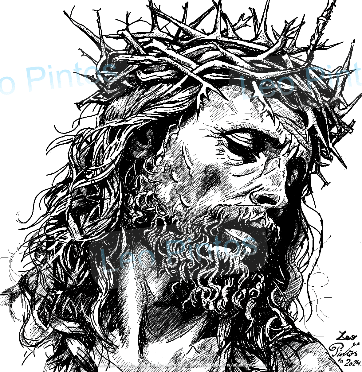 Estudio de retrato de Cristo