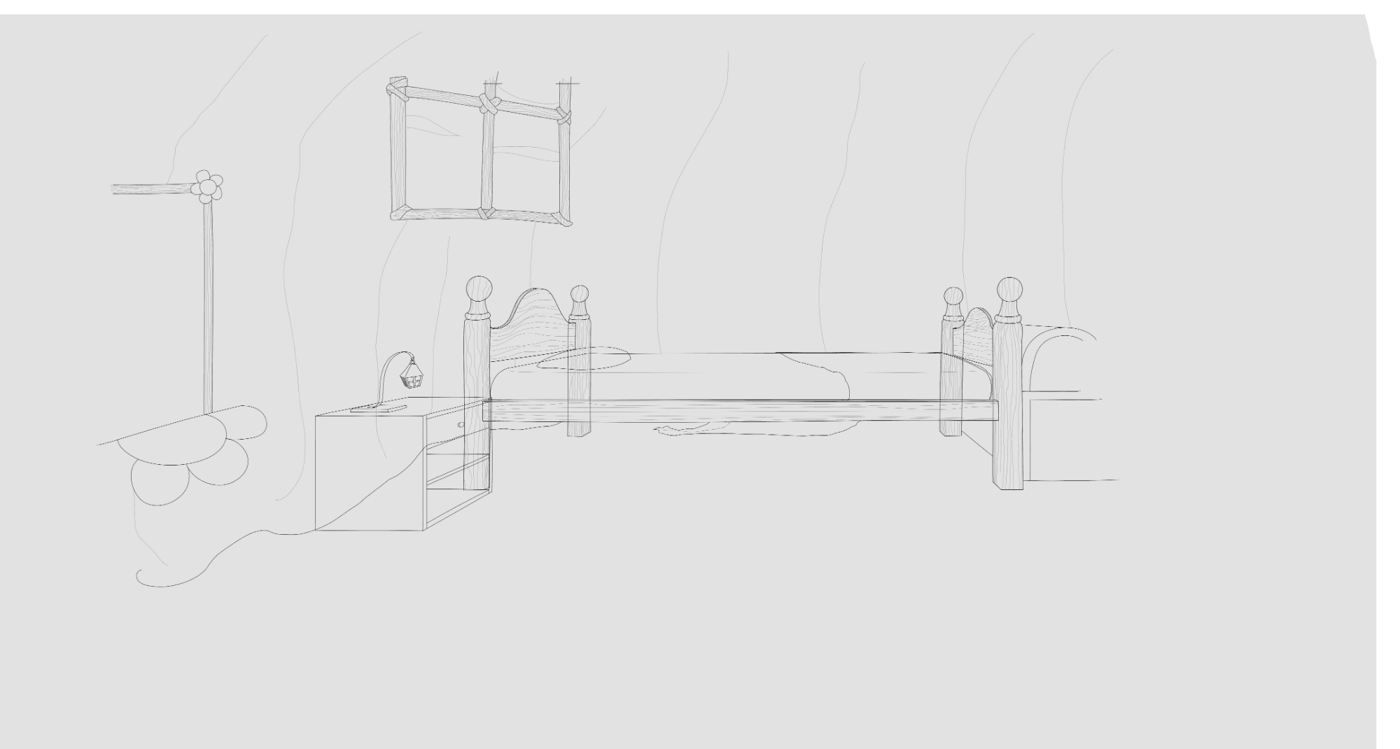 Fondo de la pieza más de cerca en proceso.